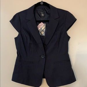 Navy blue Ann Taylor top with cap sleeves